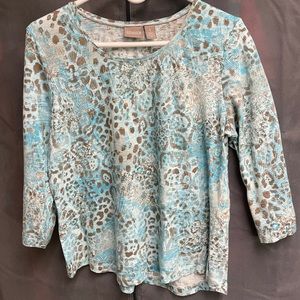 Chico’s 3/4 sleeve print top
